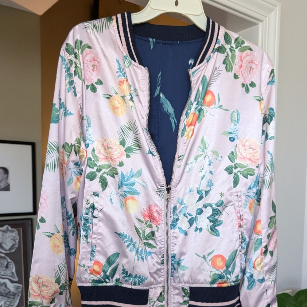 Floral Bomber Jacket - Pink